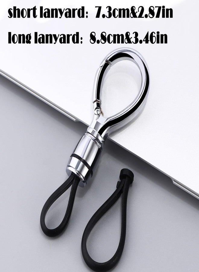 Mtverver Universal Keychain for Men and Women,Simplicity Key Ring Clip, Double layer buckle Car Key chain (Black+Silver) - Image 5